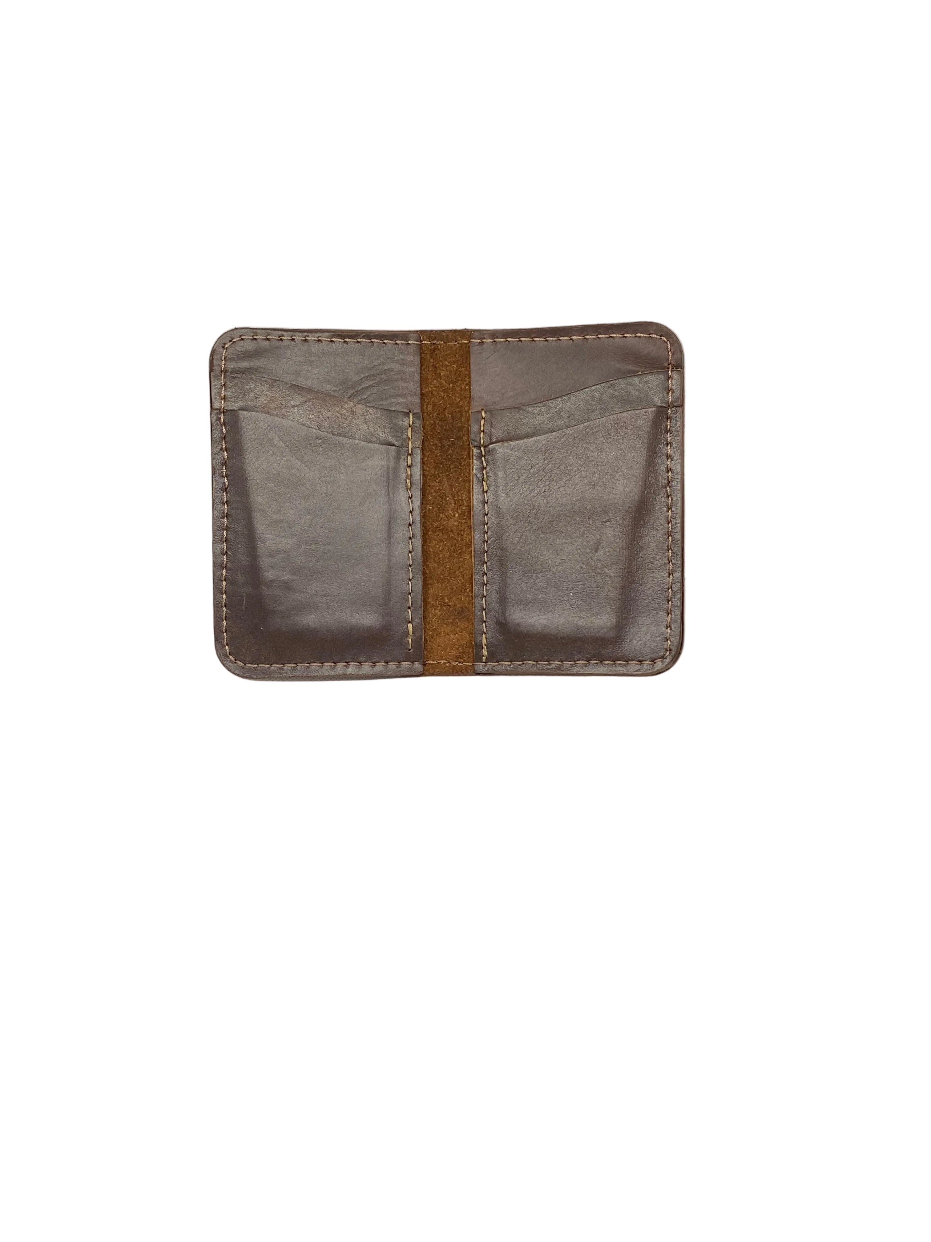Vertical Wallet | American Shrunken Bison | Bourbon
