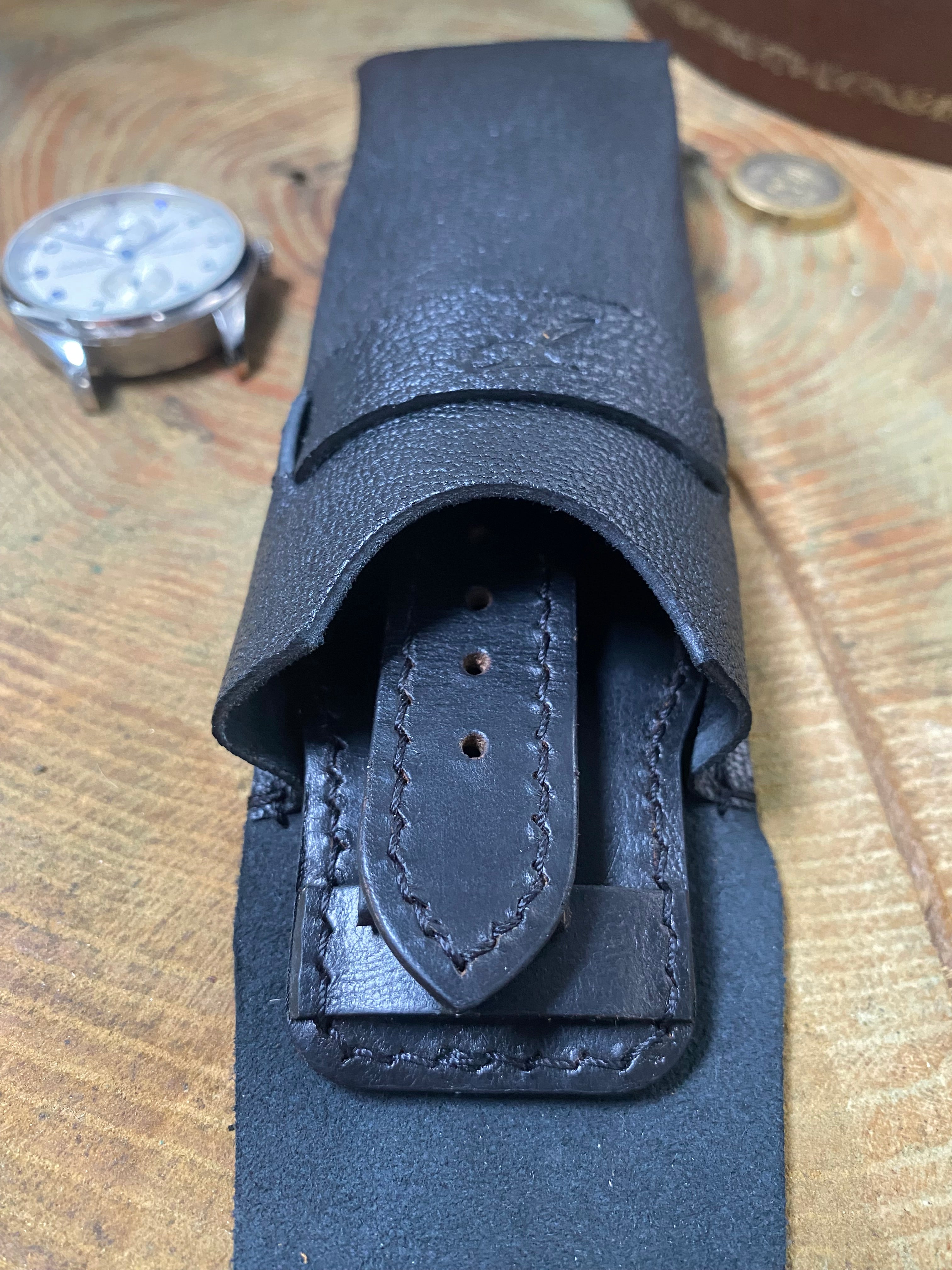 Travel Pouch | Timepiece | Chèvre Goatskin | Black