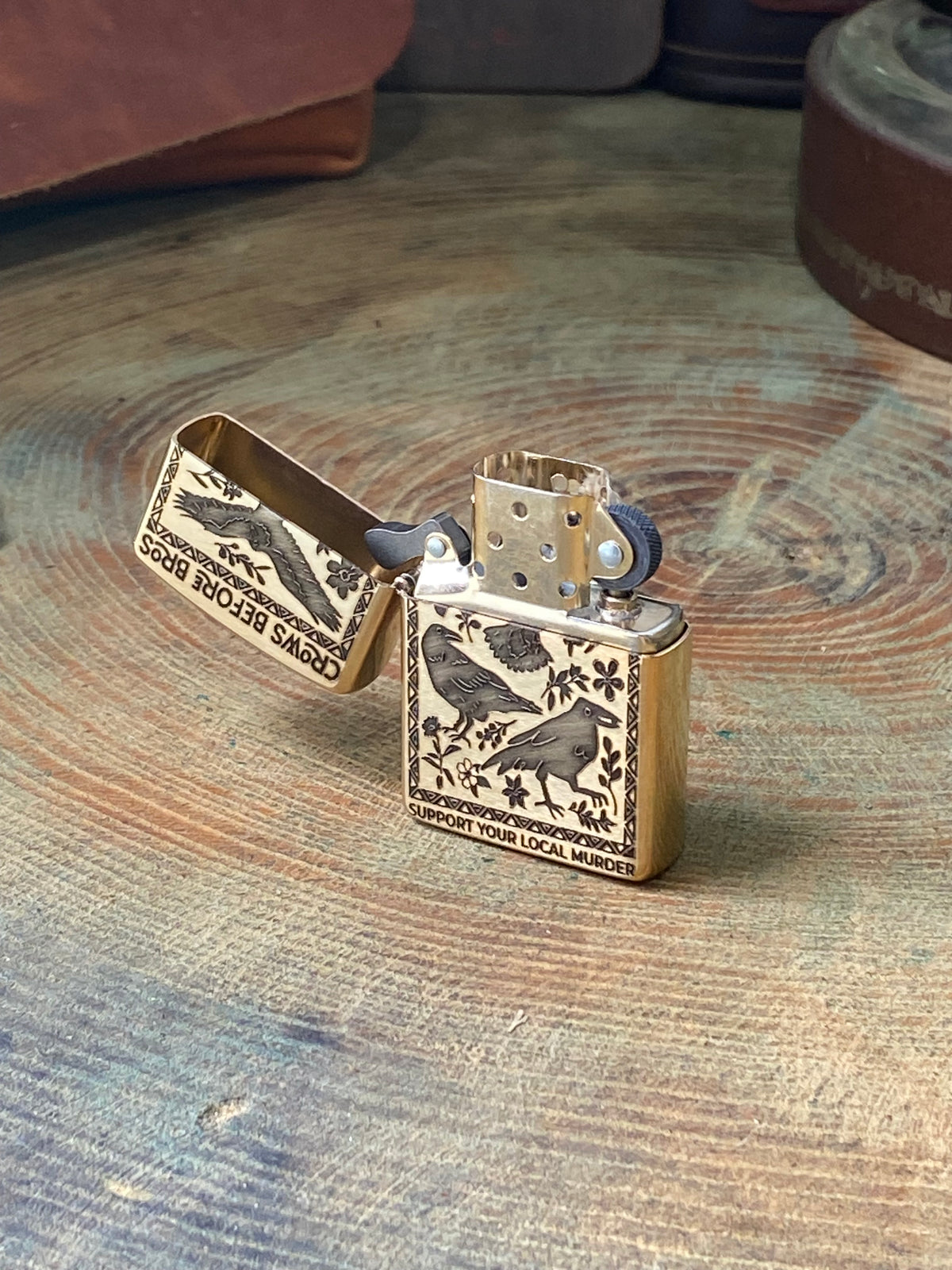 Crow Murder | Brass Armor Zippo
