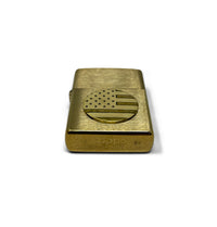 Engraved Zippo | USA Flag Cutout | Made in the USA | Solid Brass - Defcon Supply Co