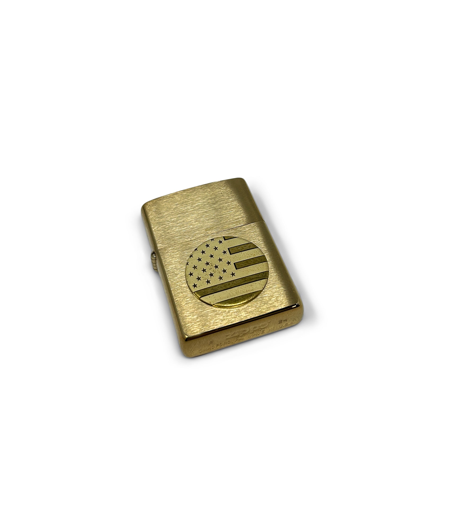 Engraved Zippo | USA Flag Cutout | Made in the USA | Solid Brass - Defcon Supply Co