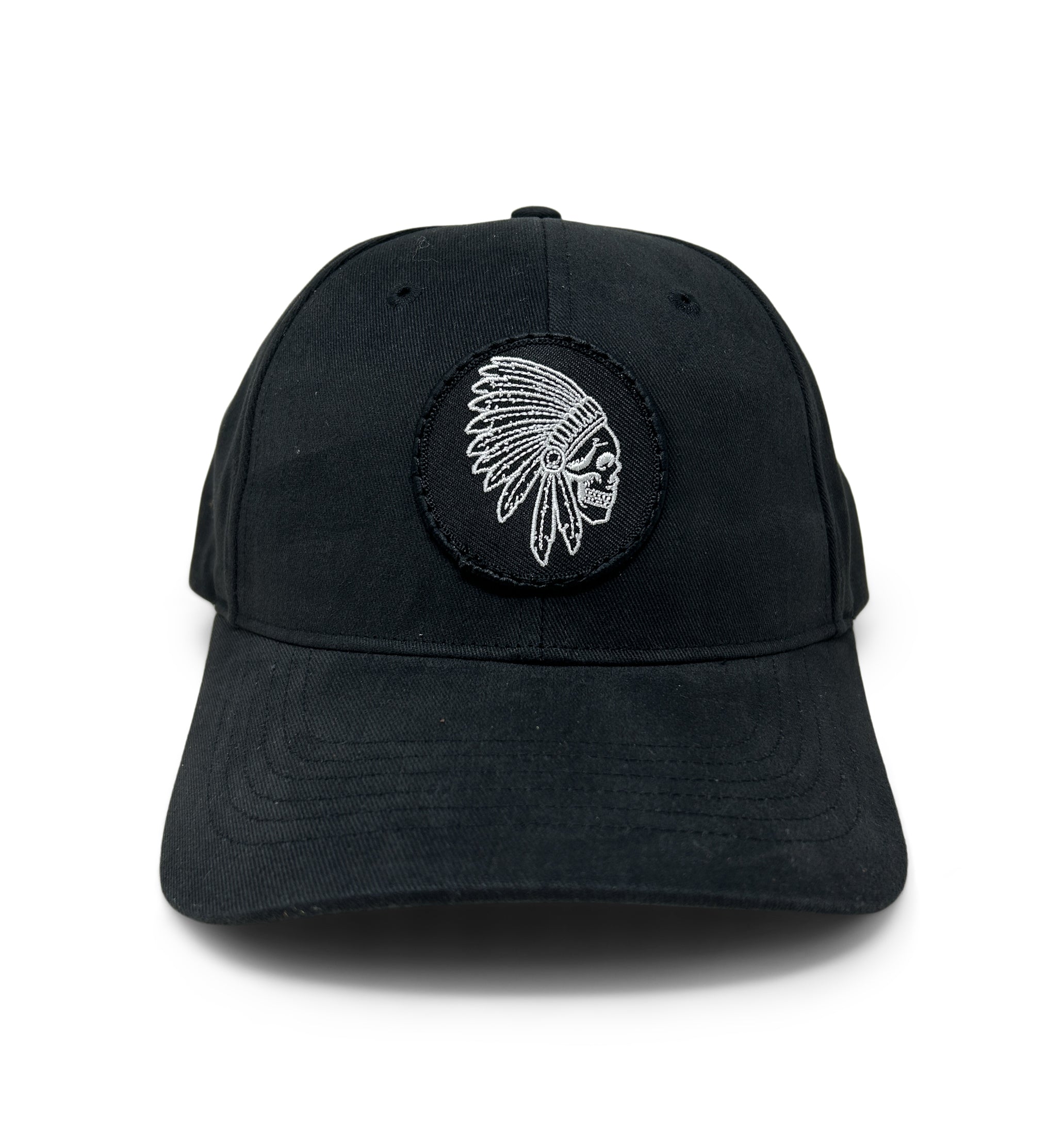 Apache Skull Patch Hat | Richardson Cap | Solid Black