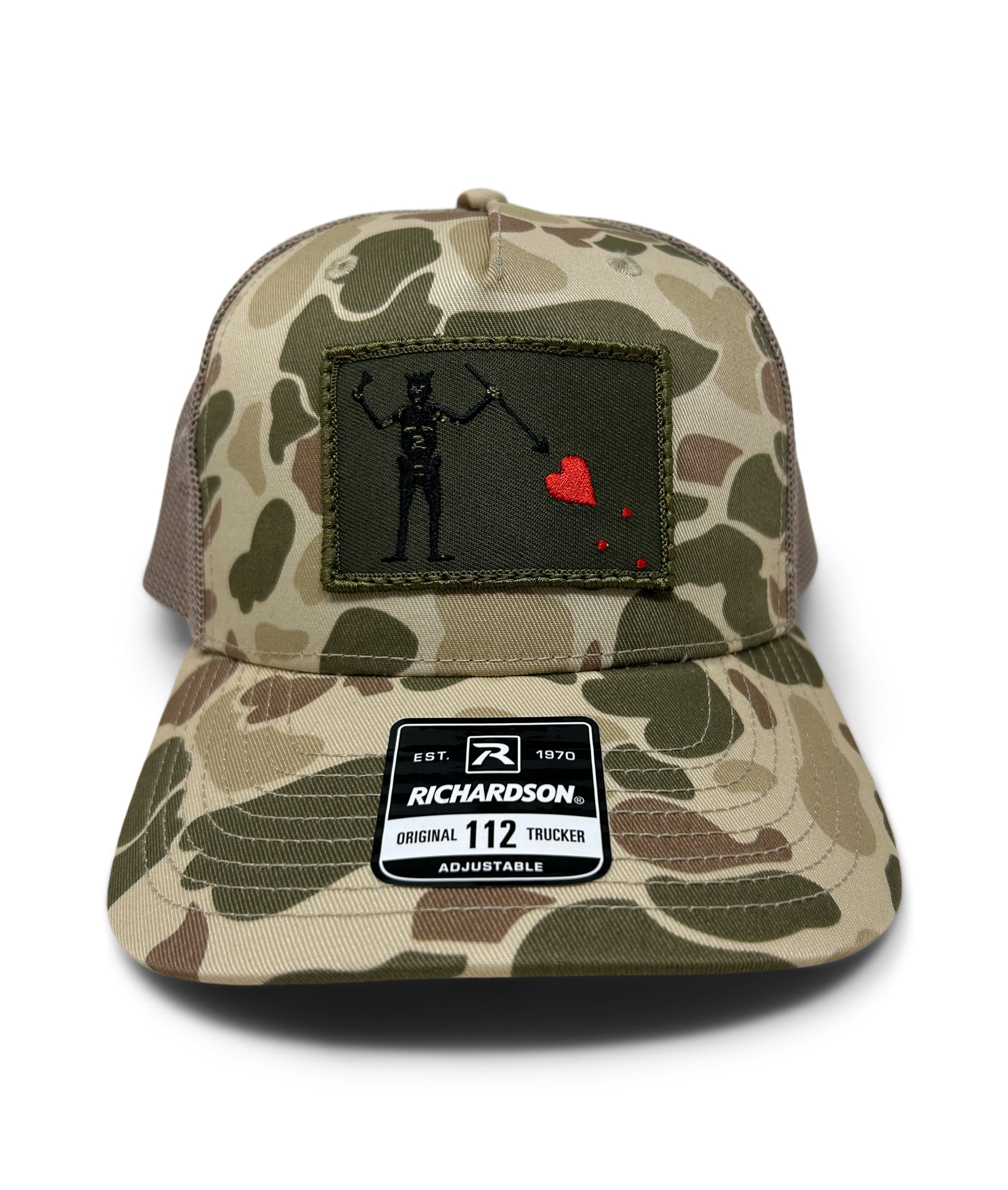 Blackbeards Flag Patch Hat | Richardson 112 | Duck Camo Tan