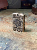 Aztec Warrior Skull 3D | 4 Side Engraved | Brass Armor Zippo