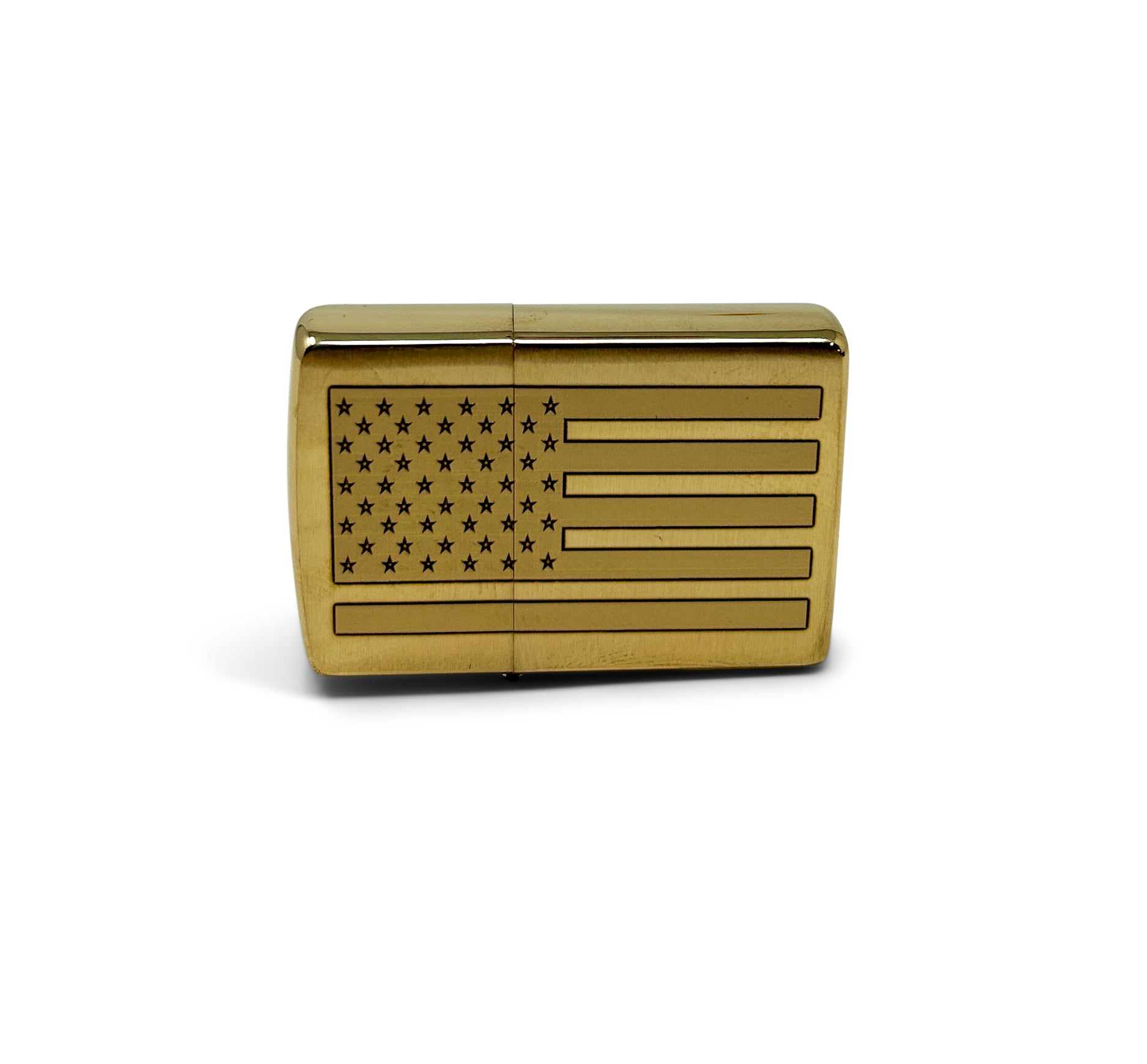 Engraved Brass Zippo Lighter | USA Flag | Made in the USA | Solid Brass