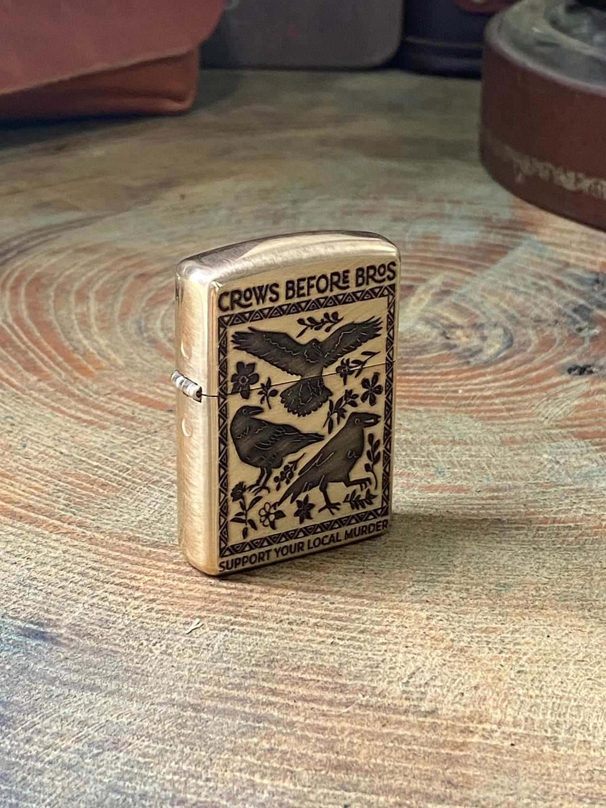 Crow Murder | Brass Armor Zippo