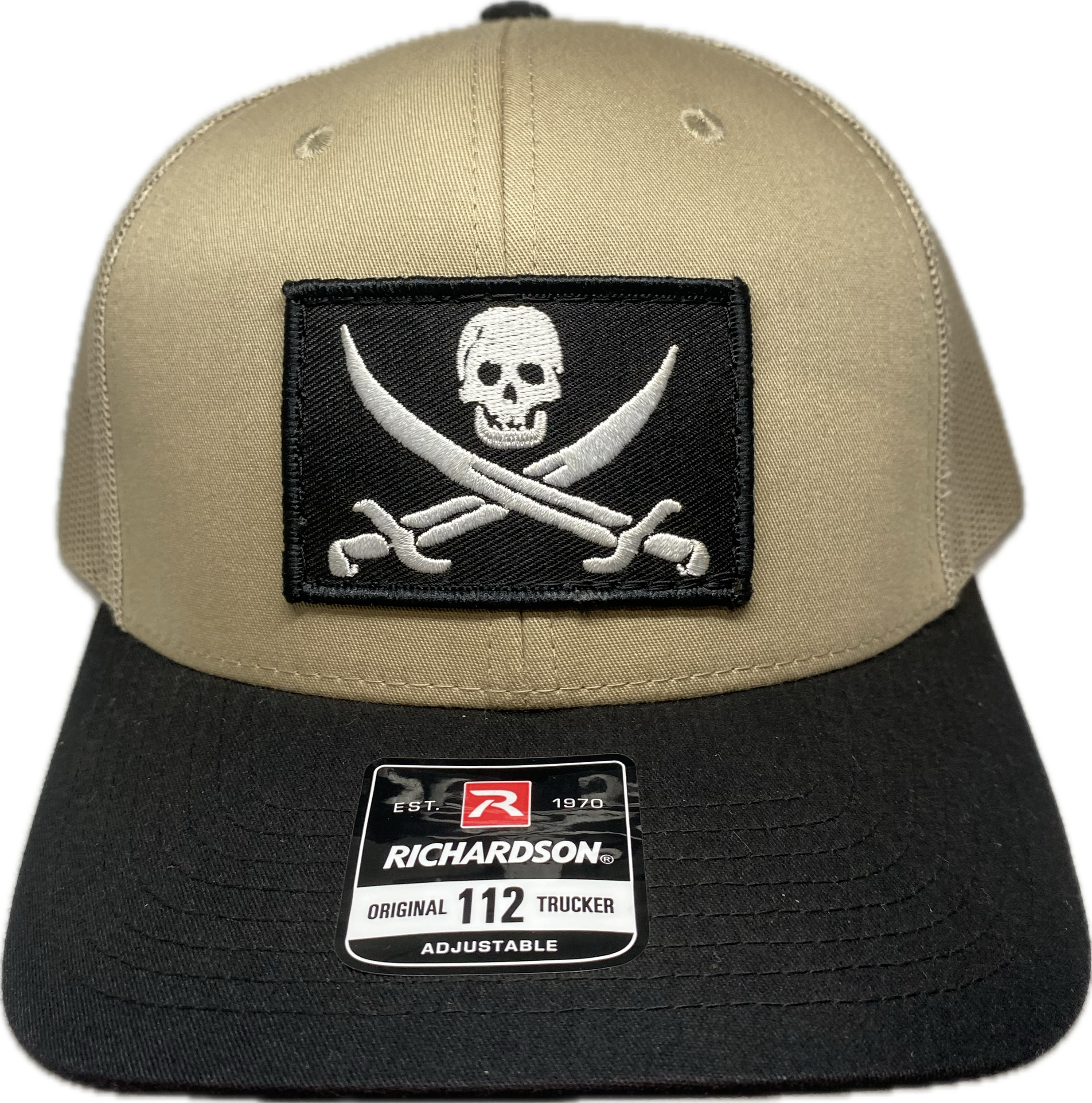 Jolly Roger Patch Hat | Richardson 112 SnapBack Khaki/ Black