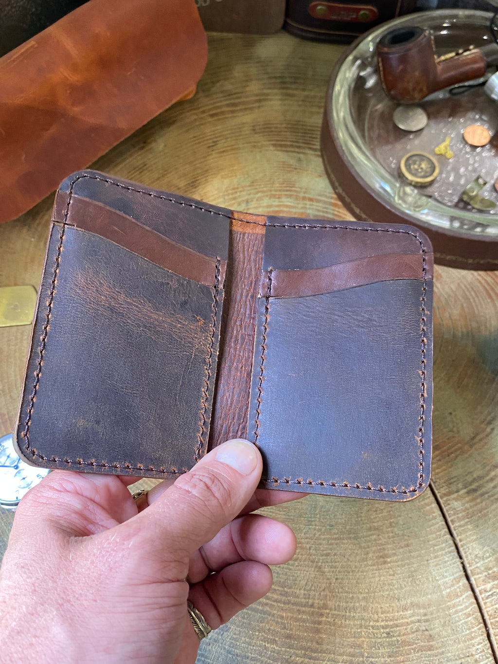 Vertical Wallet | Teton Stag | Cognac