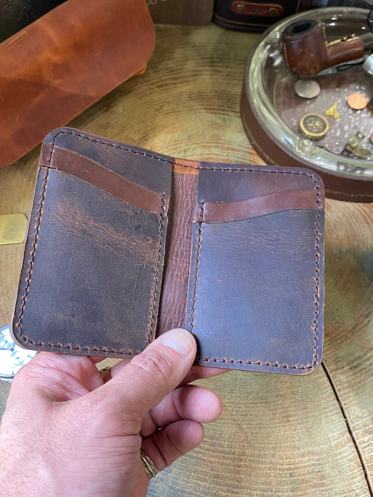 Vertical Wallet | Teton Stag | Cognac