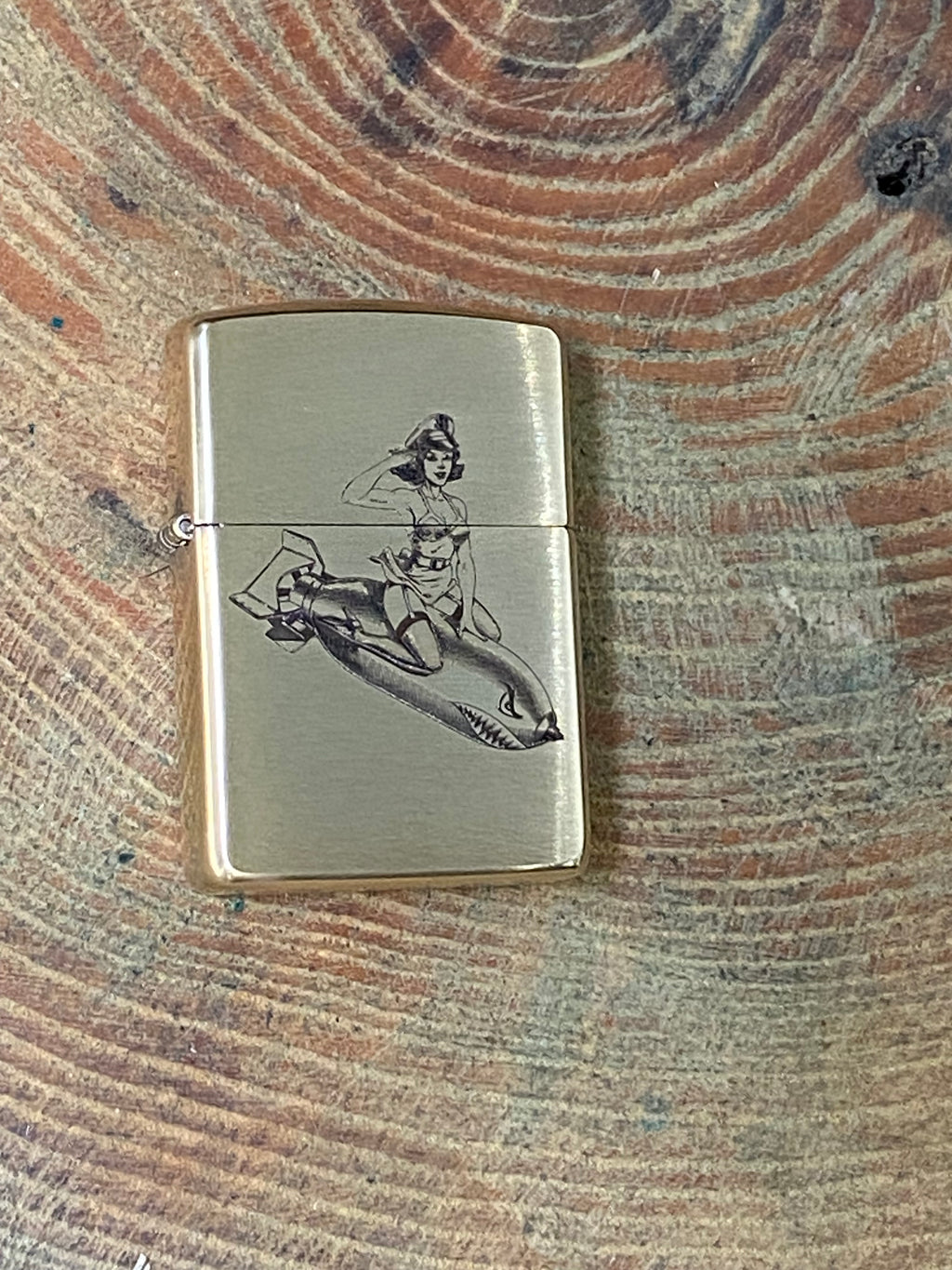 WWII Pinup Bomb | Brass Armor Zippo