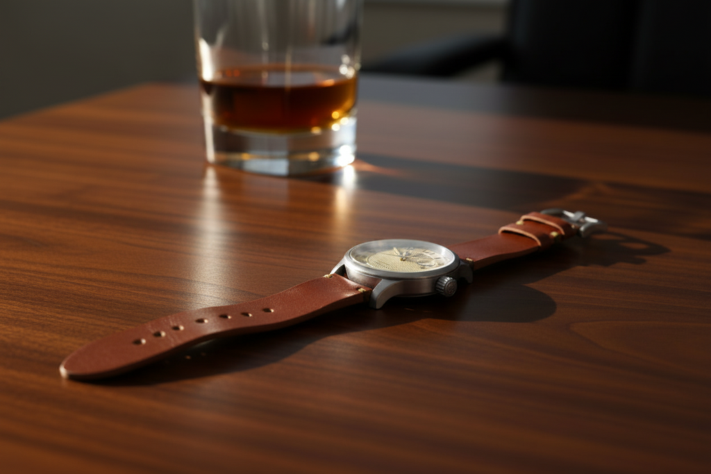 Defcon Field Issue Watch Strap| Herman Oak English Bridal | Chestnut