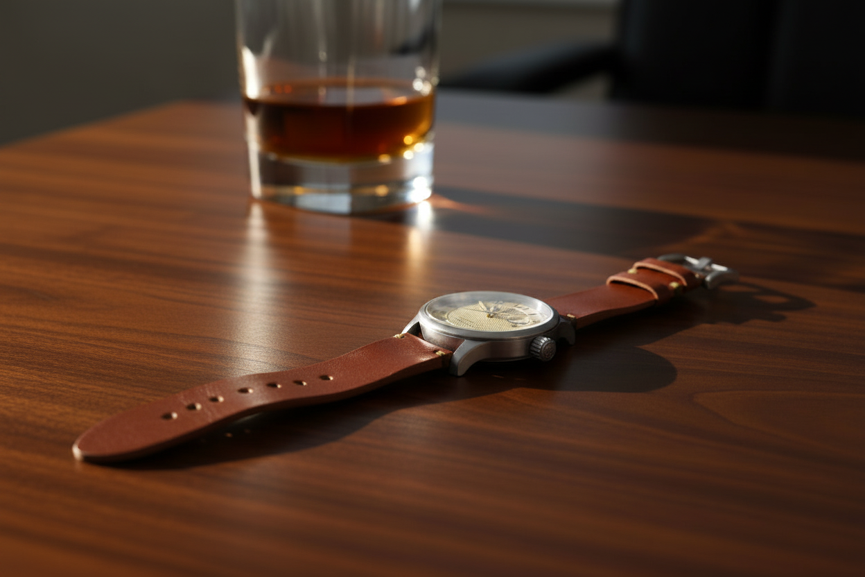 Defcon Field Issue Watch Strap| Herman Oak English Bridal | Chestnut