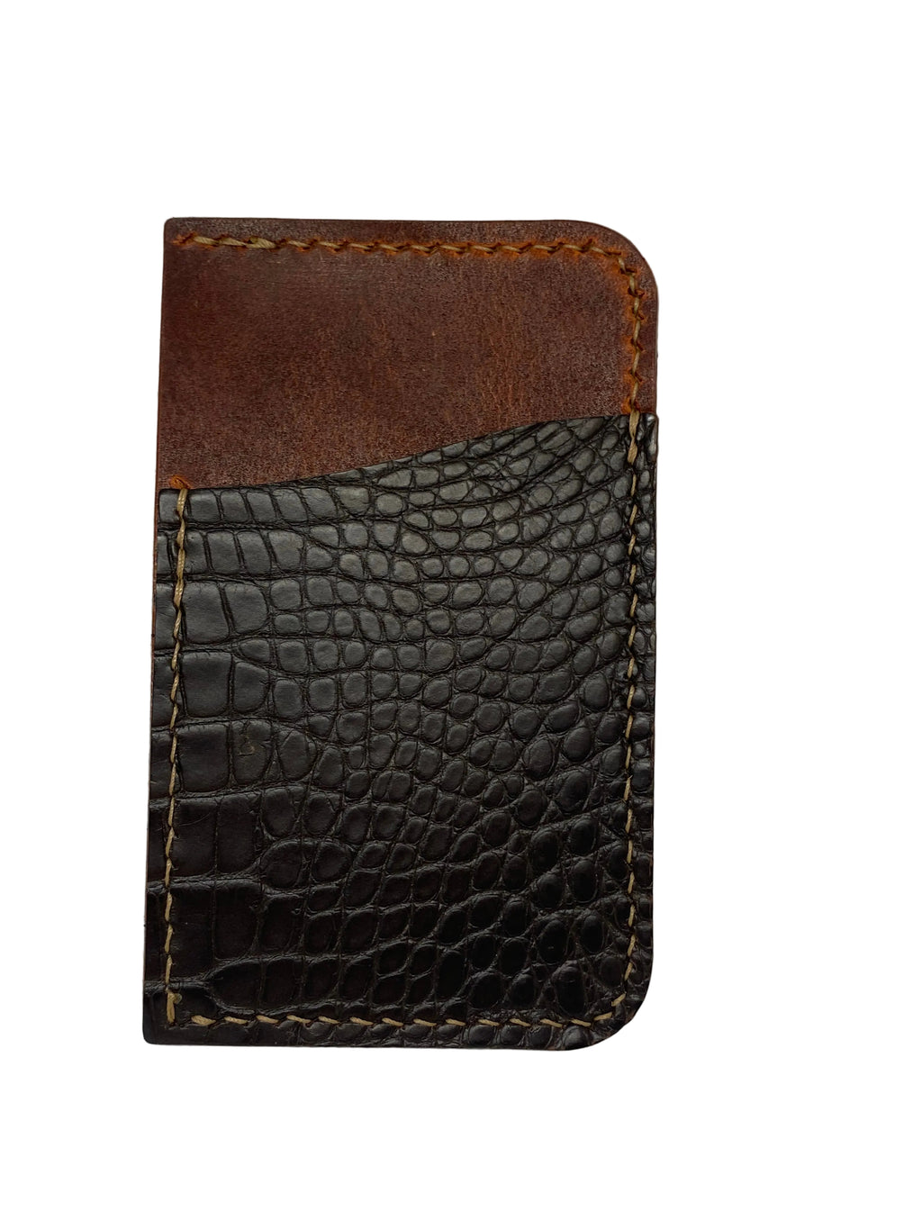 Jackdaw | Handmade Card Case | Vertical | Horween Dublin & American Alligator