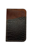 Jackdaw | Handmade Card Case | Vertical | Horween Dublin & American Alligator