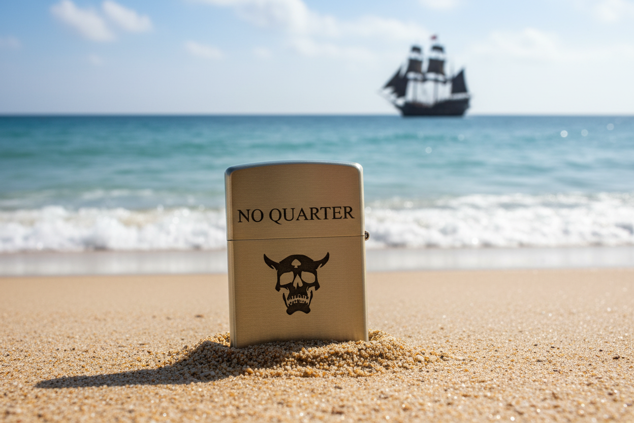 Blackbeards Flag Zippo Lighter | Solid Brass Zippo | Made In USA
