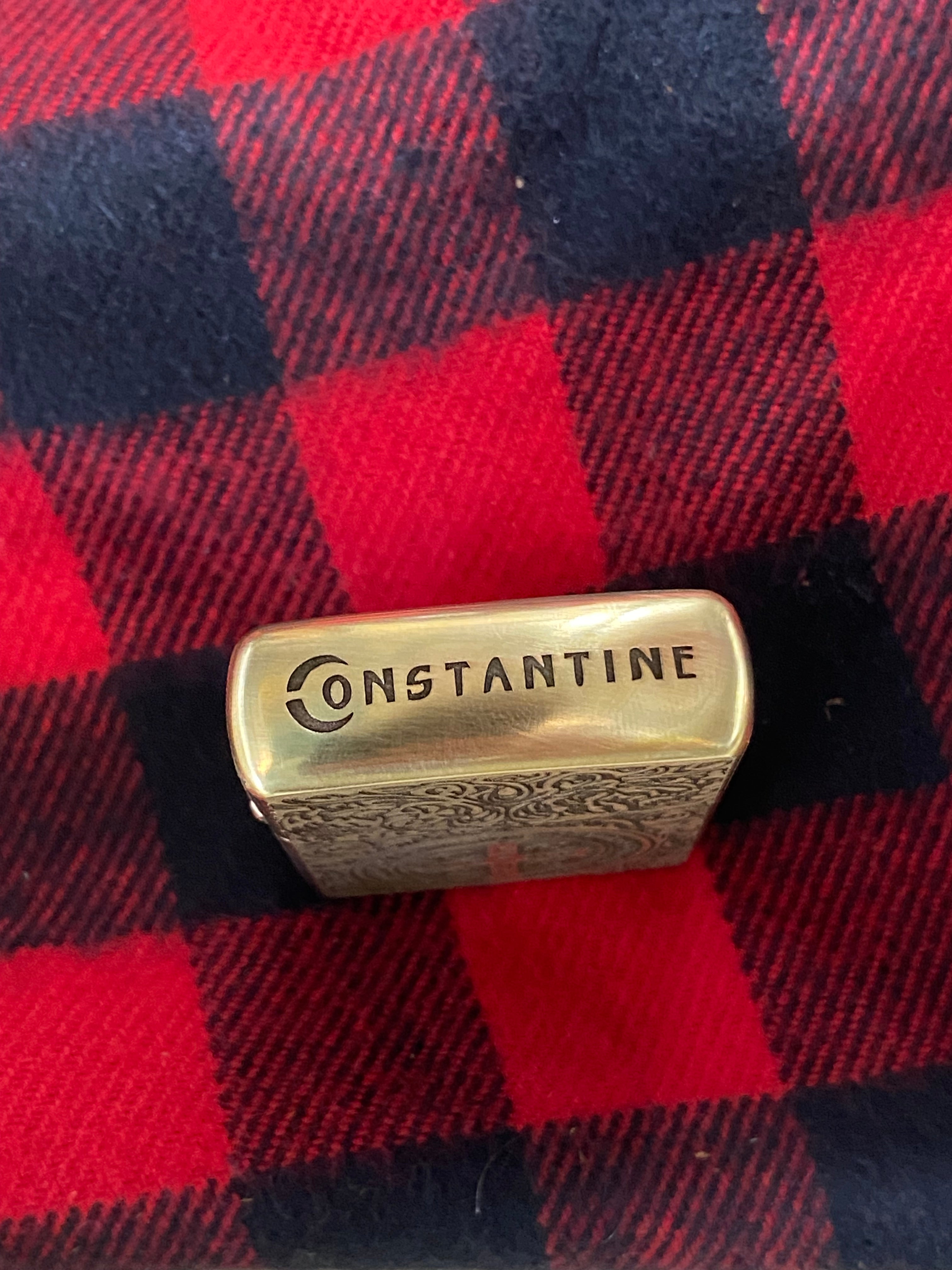 Constantine | 4 Side Engraved | Brass Armor Zippo