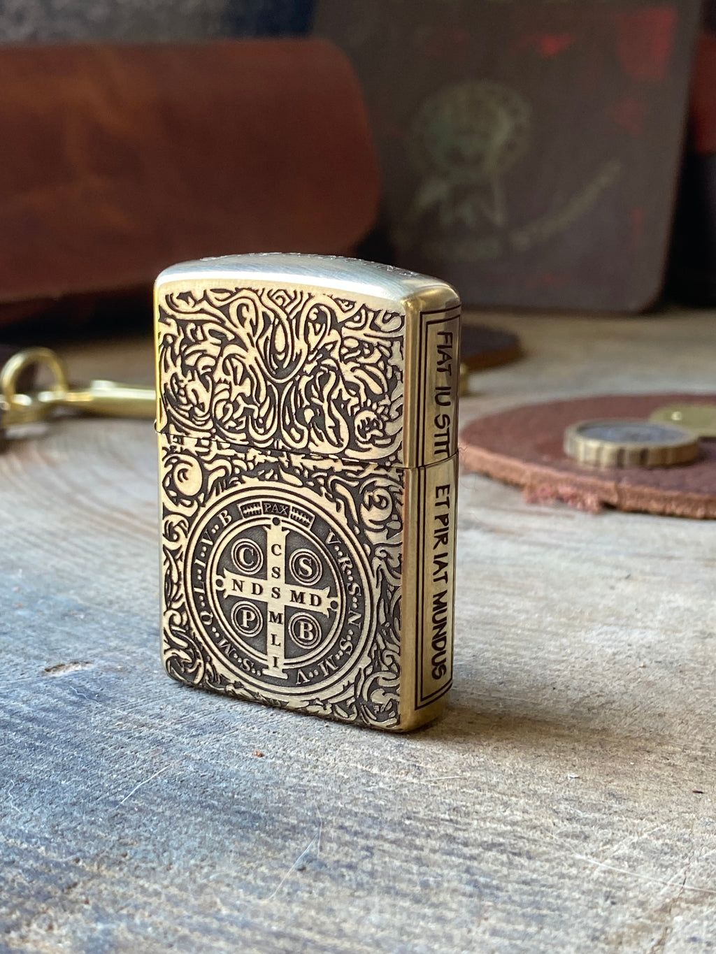 Constantine | 4 Side Engraved | Brass Armor Zippo