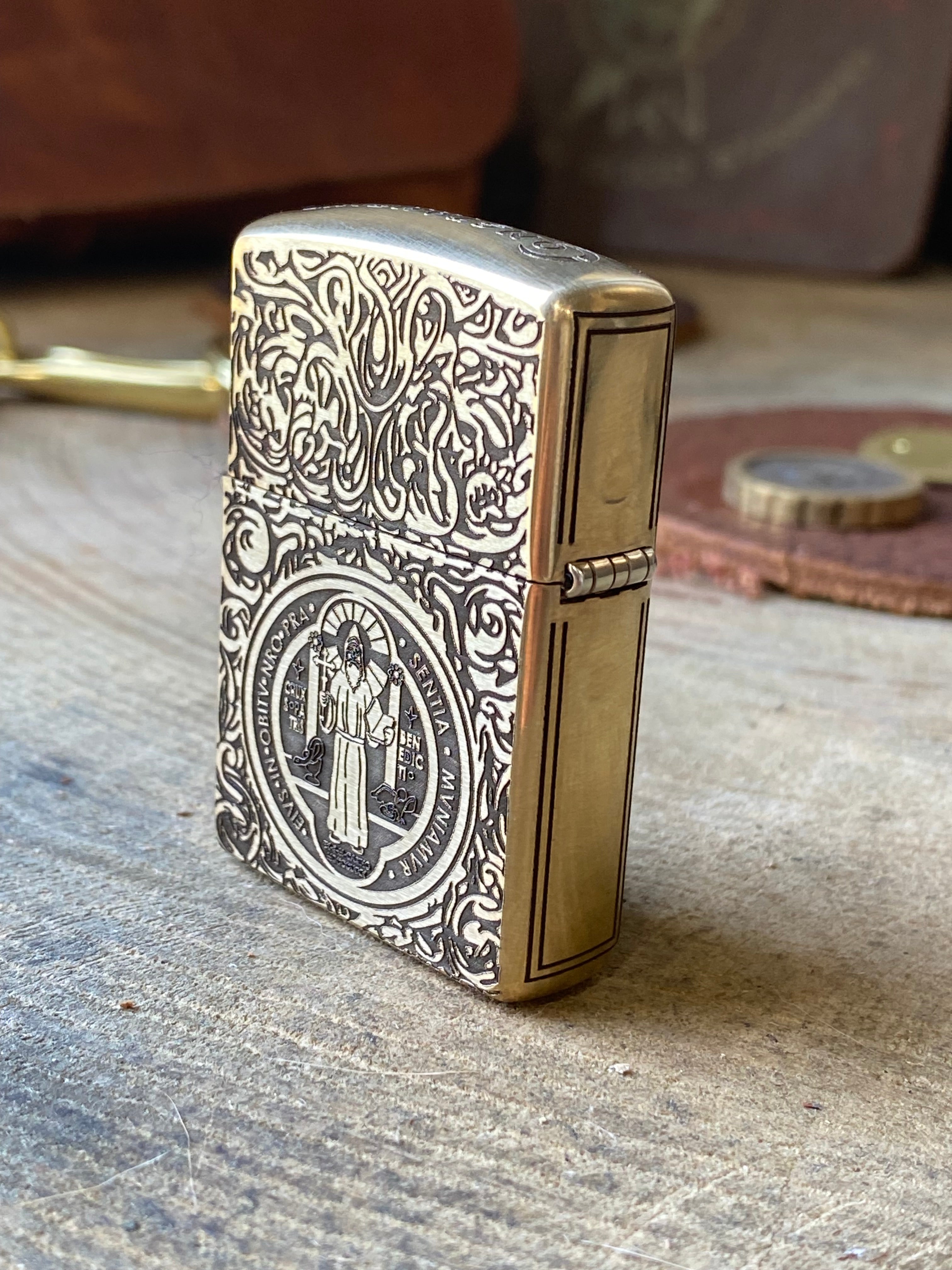 Constantine | 4 Side Engraved | Brass Armor Zippo