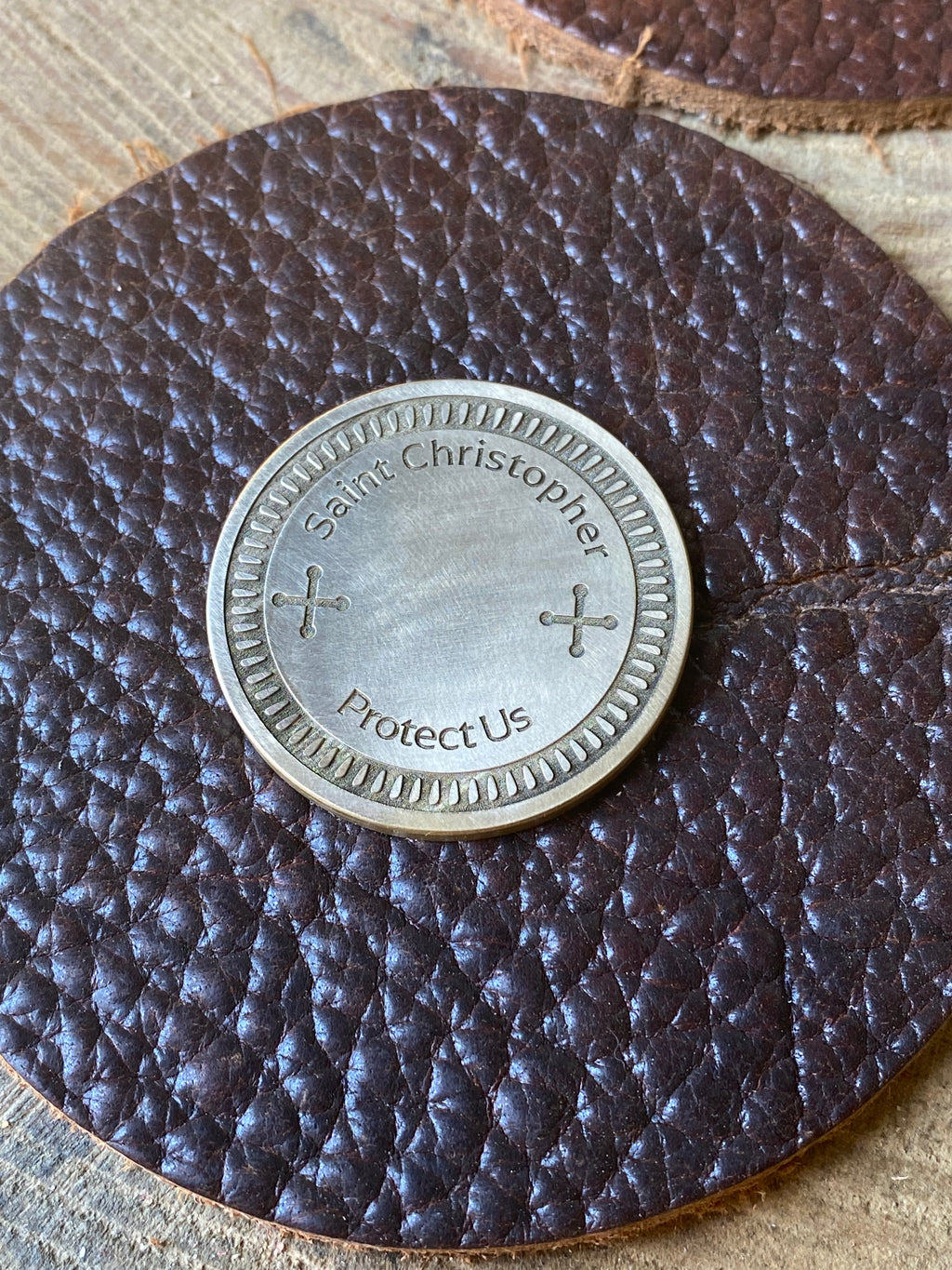 Saint Christopher | EDC Coin | Solid Brass | 40mm Pocket Token/Traveler's Protector