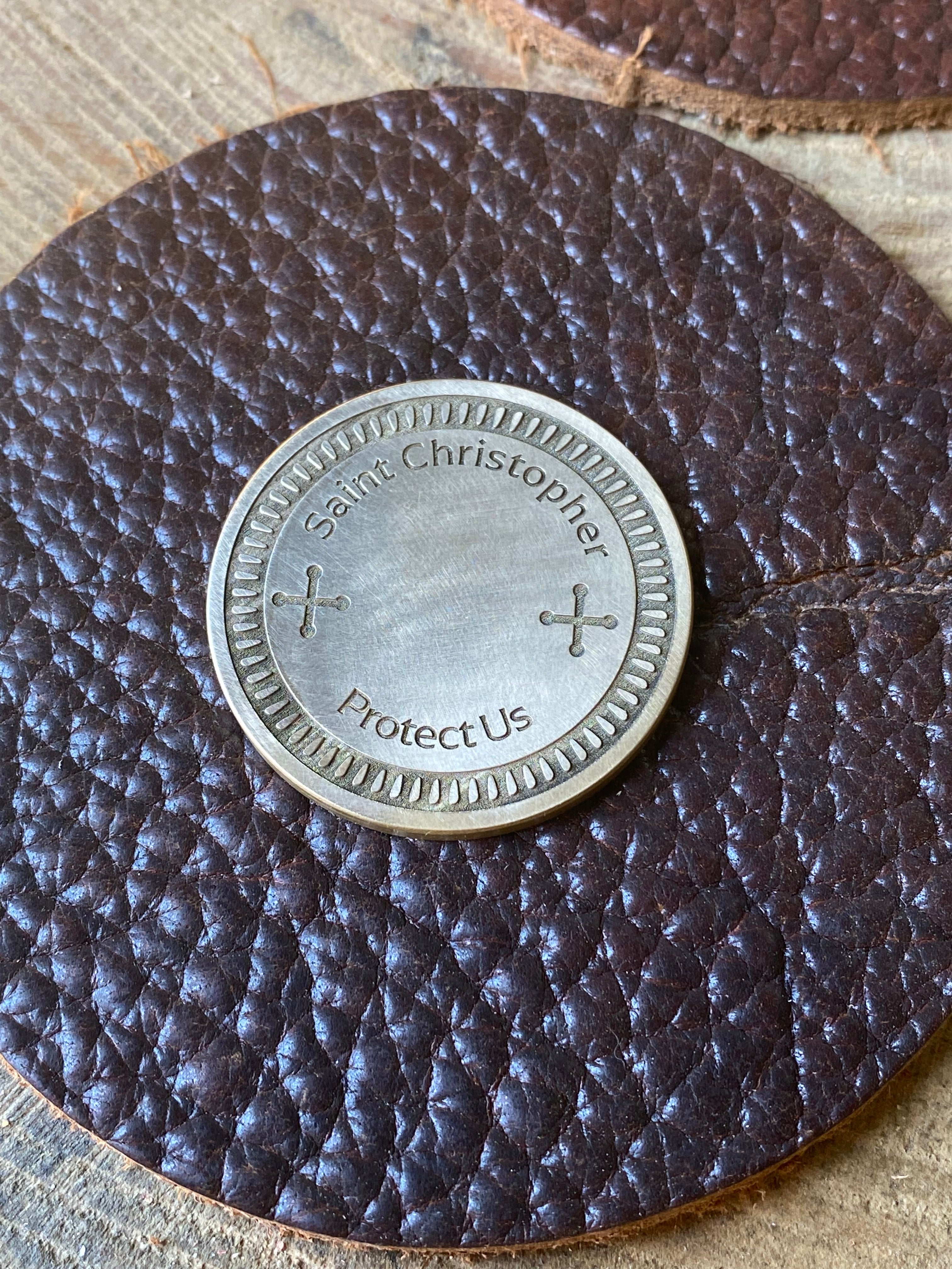 Saint Christopher | EDC Coin | Solid Brass | 40mm Pocket Token/Traveler's Protector