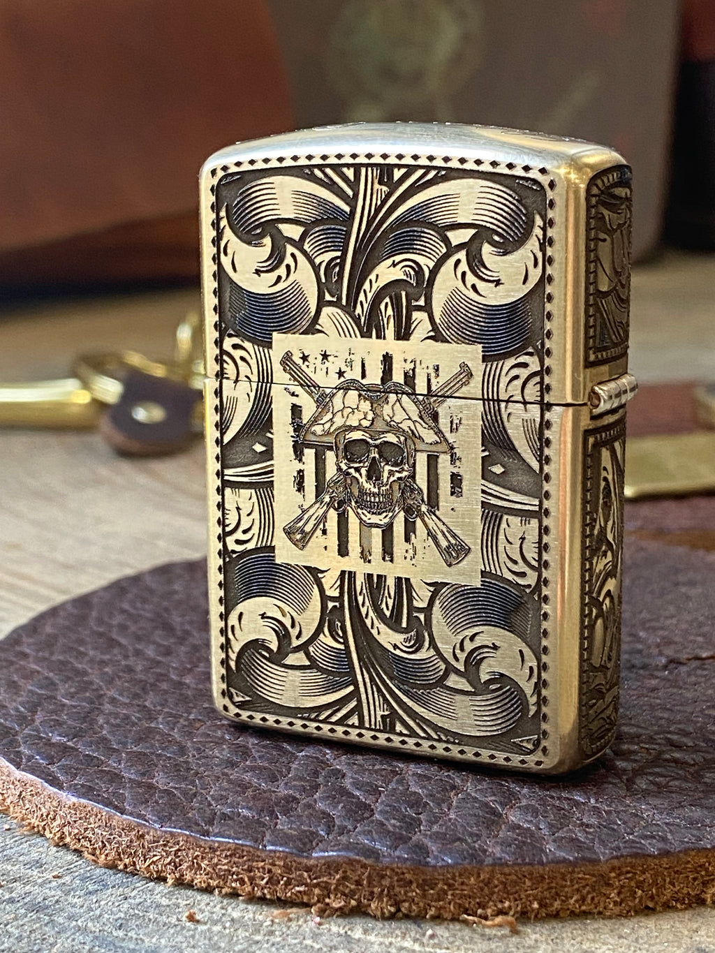 Liberty or Death | 5-Side Engraved | Brass Armor Zippo