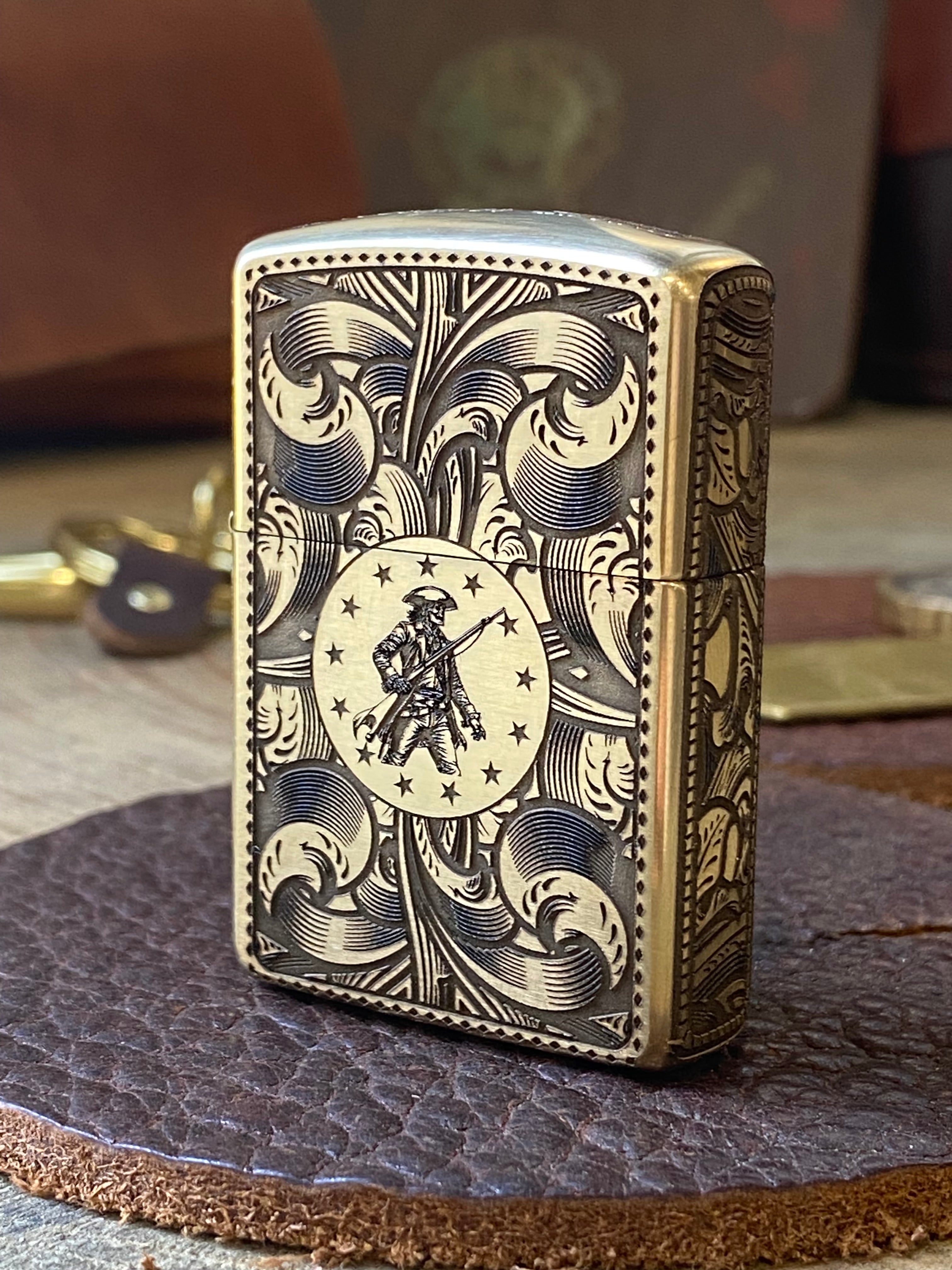 Liberty or Death | 5-Side Engraved | Brass Armor Zippo