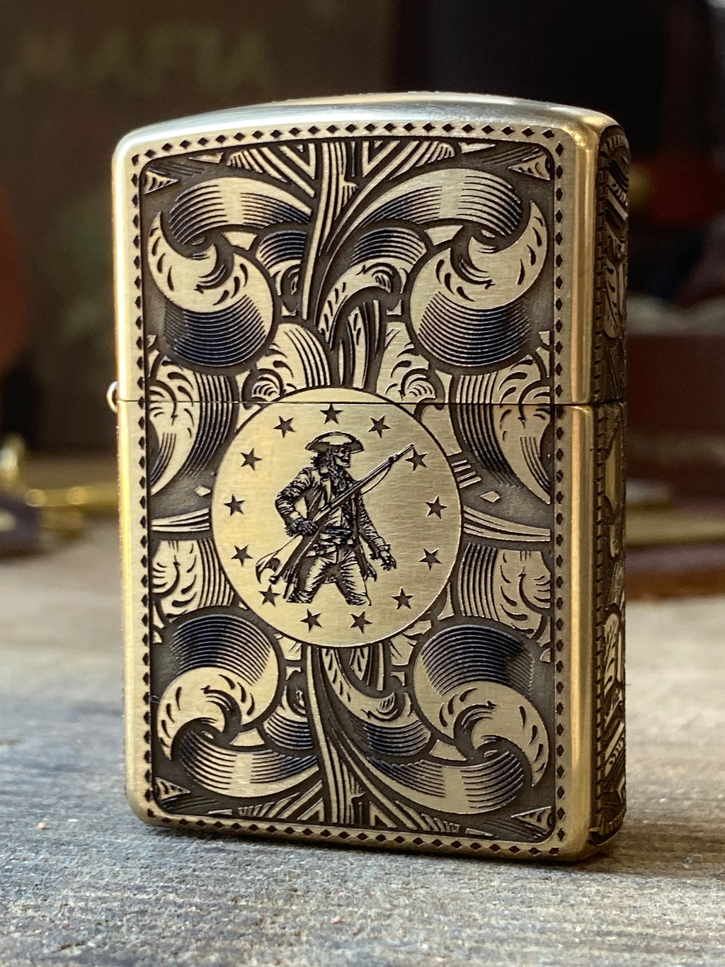 Liberty or Death | 5-Side Engraved | Brass Armor Zippo