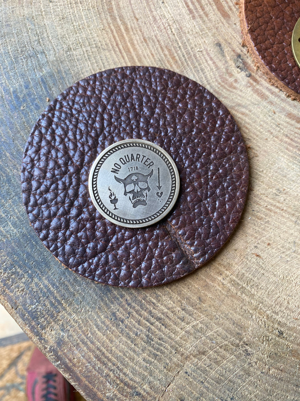 Blackbeard’s Flag EDC Coin | Solid Brass 40mm Challenge Token | Jolly Roger