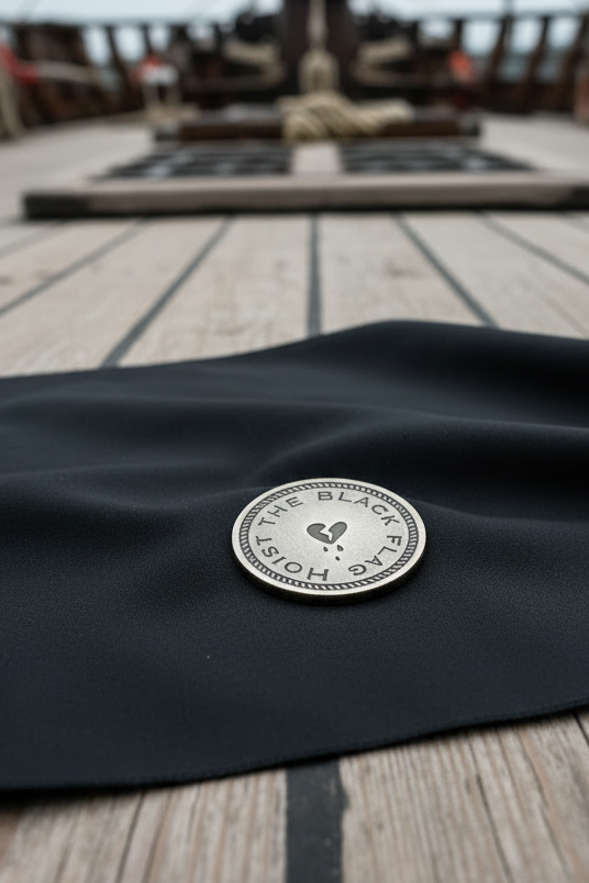 Blackbeard’s Flag EDC Coin | Solid Brass 40mm Challenge Token | Jolly Roger