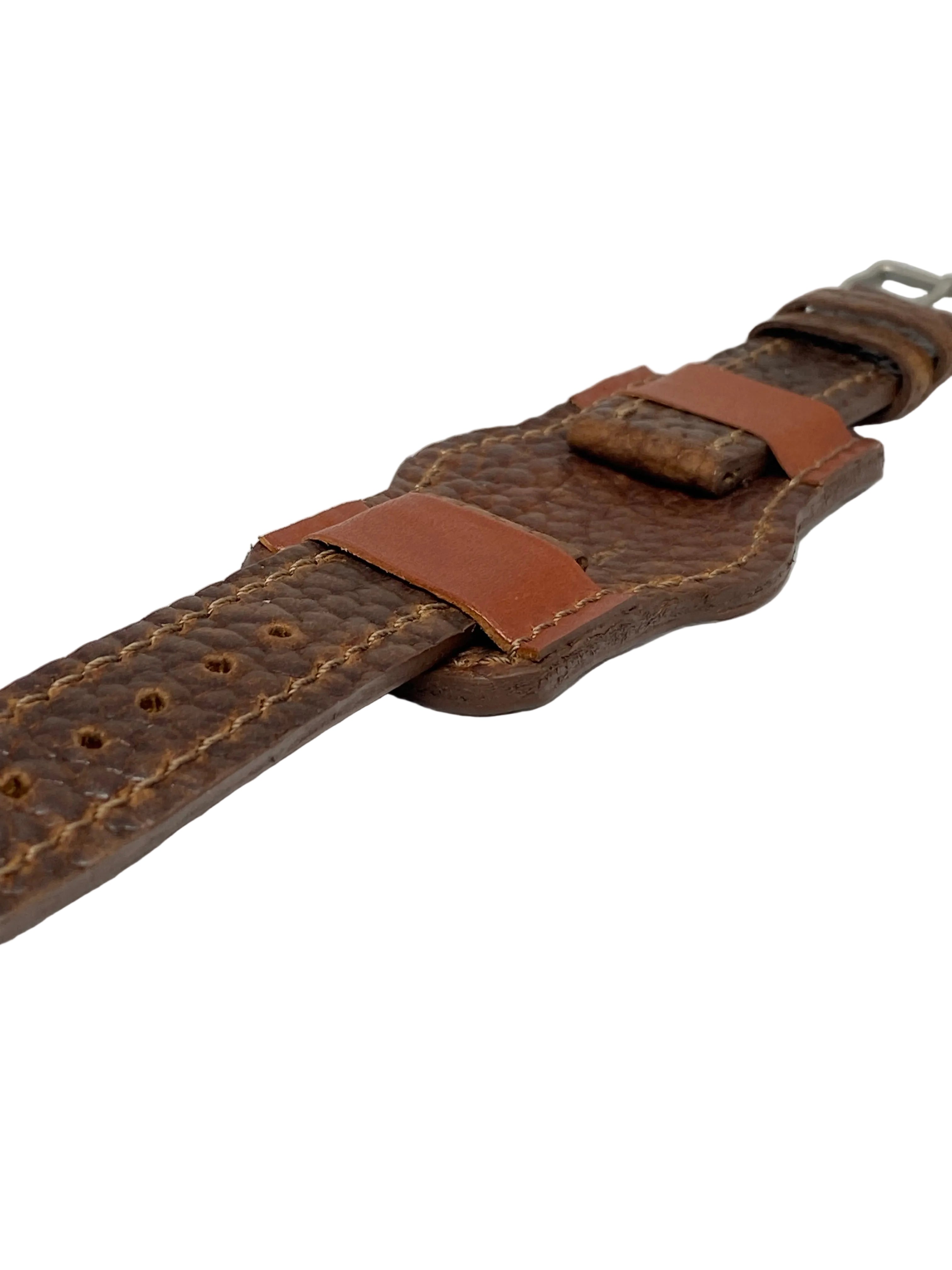 Defcon Aviator Bund Strap | American Shrunken Bison & English Bridal |