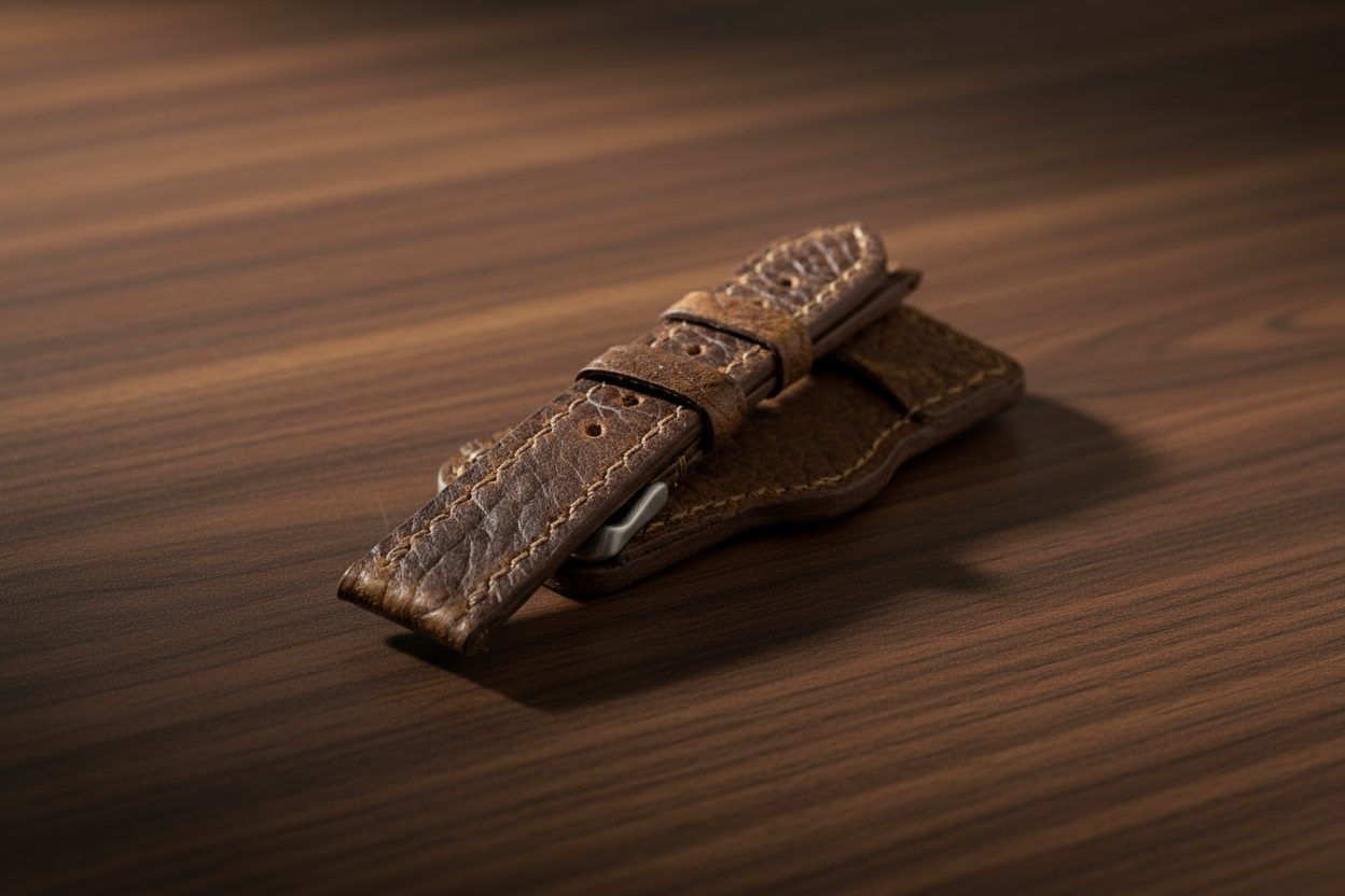 Defcon Aviator Bund Strap | American Shrunken Bison | Bourbon