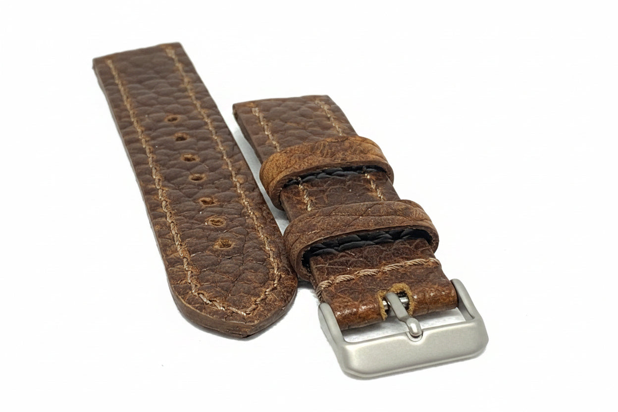 Defcon Cavalry Watch Strap | American Shrunken Bison | Bourbon