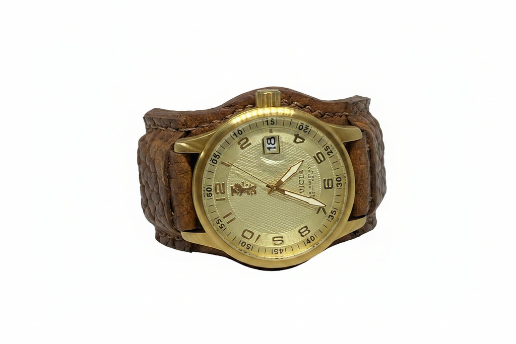 Defcon Aviator Bund Strap | American Shrunken Bison | Bourbon