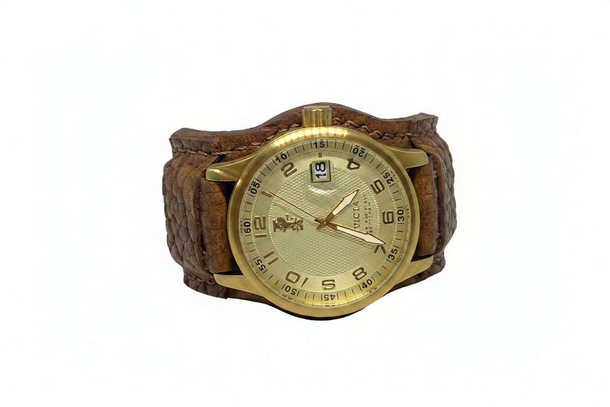 Defcon Aviator Bund Strap | American Shrunken Bison | Bourbon