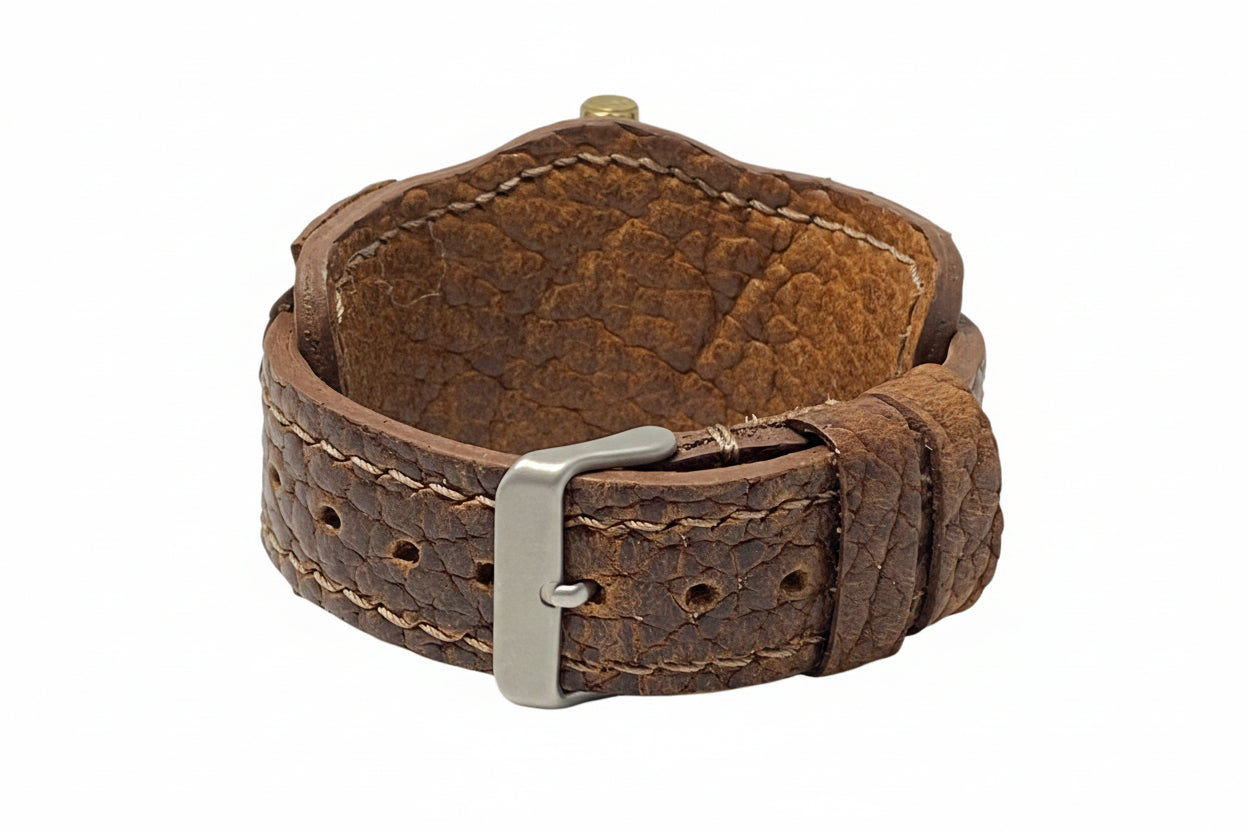 Defcon Aviator Bund Strap | American Shrunken Bison | Bourbon