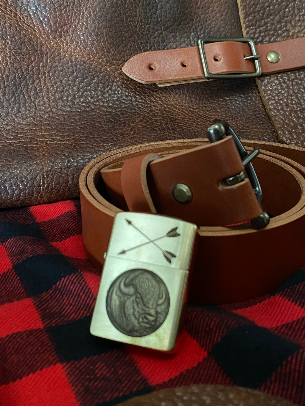 3D Bison Bust | Brass Armor Zippo
