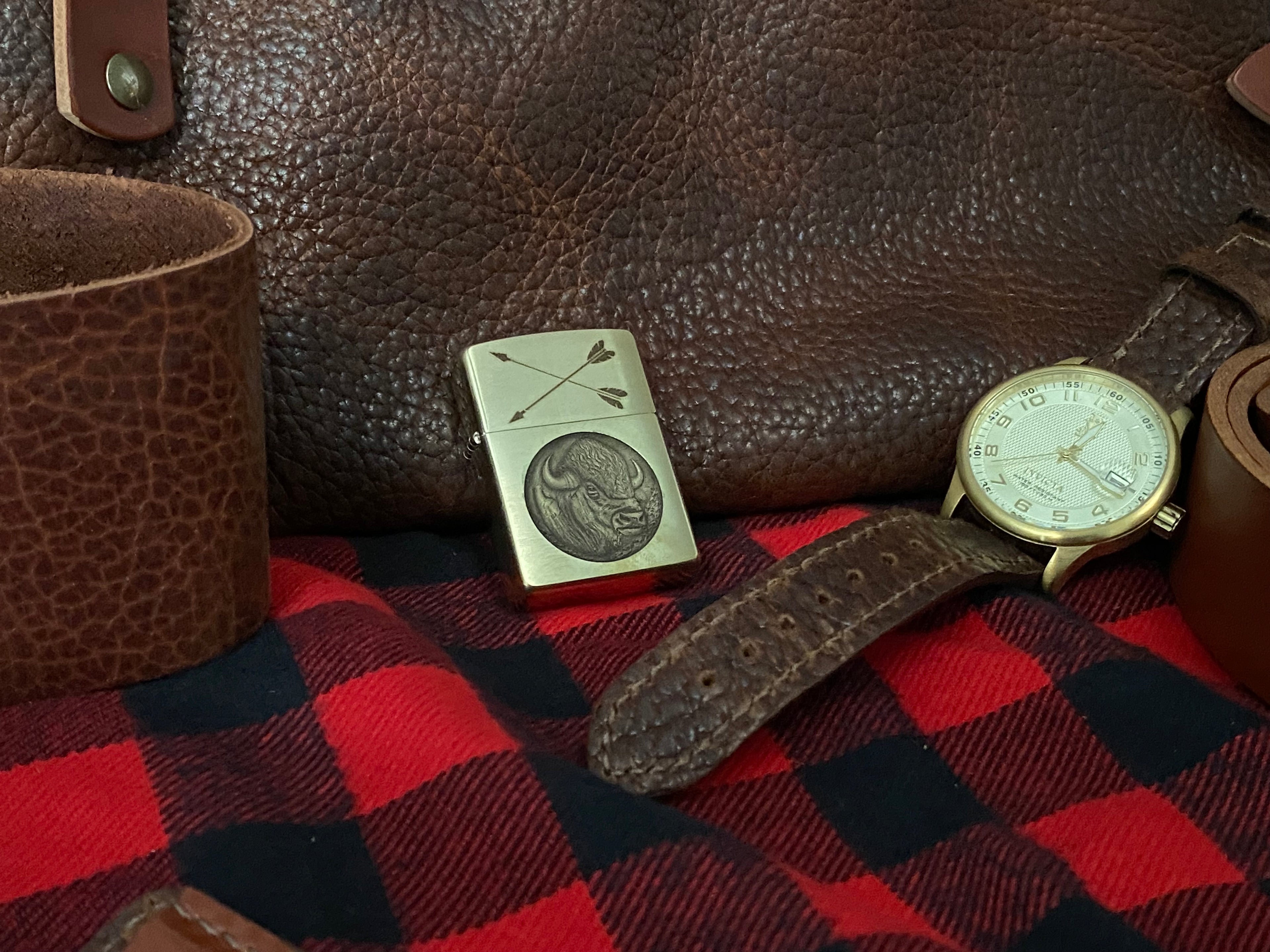 Defcon Cavalry Watch Strap | American Shrunken Bison | Bourbon