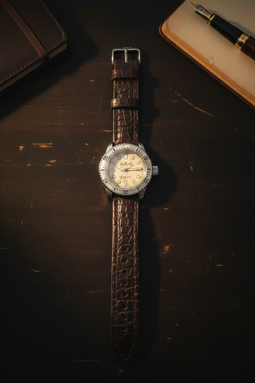 Pickens Watch Strap | American Alligator | Tobacco Stripe