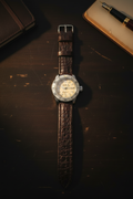 Pickens Watch Strap | American Alligator | Tobacco Stripe