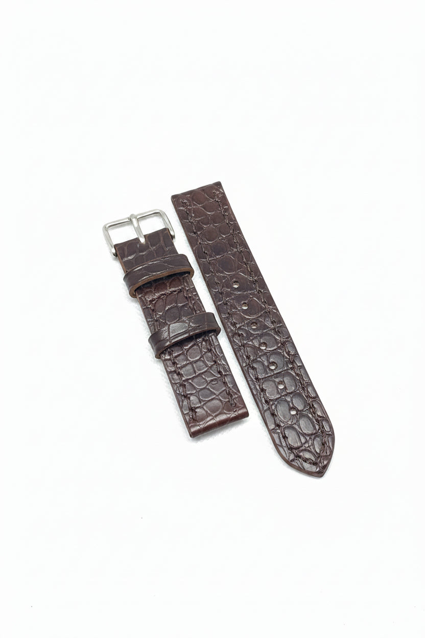 Pickens Watch Strap | American Alligator | Tobacco Stripe