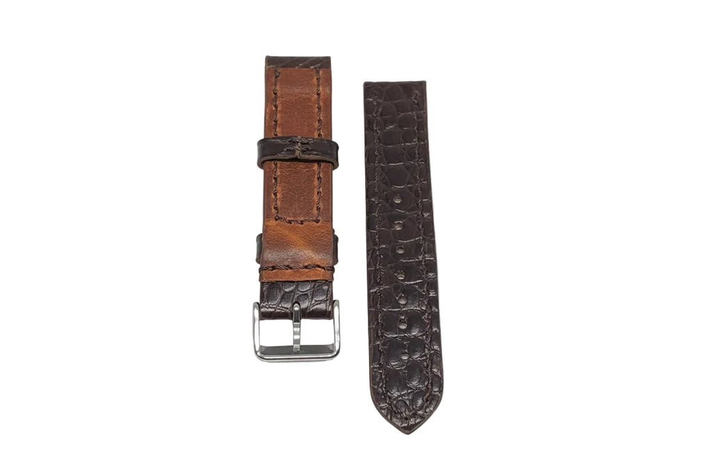 Pickens Watch Strap | American Alligator | Tobacco Stripe