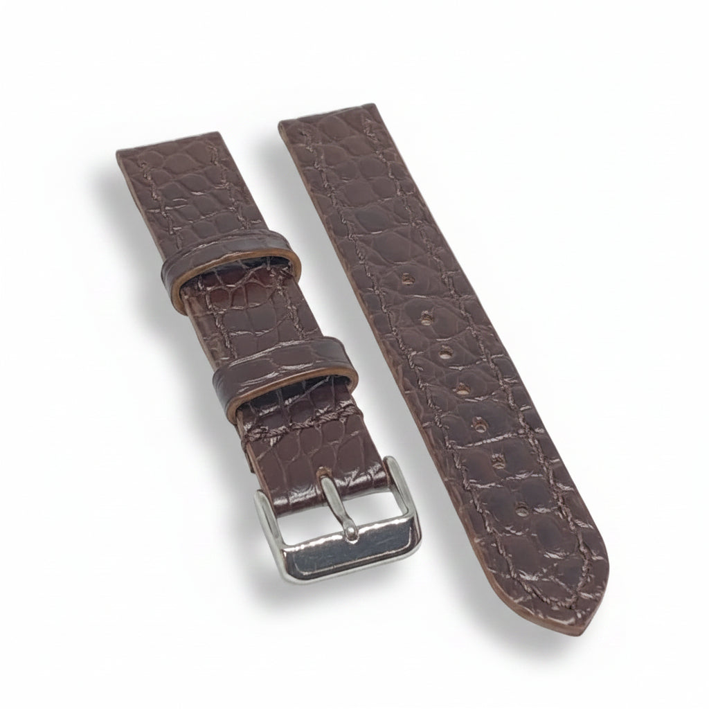 Pickens Watch Strap | American Alligator | Tobacco Stripe