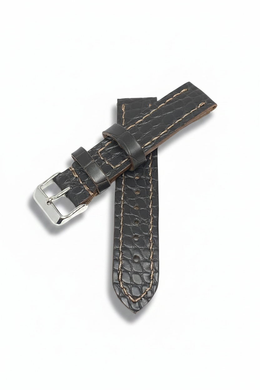Marion Watch Strap | American Alligator | Matte Brown