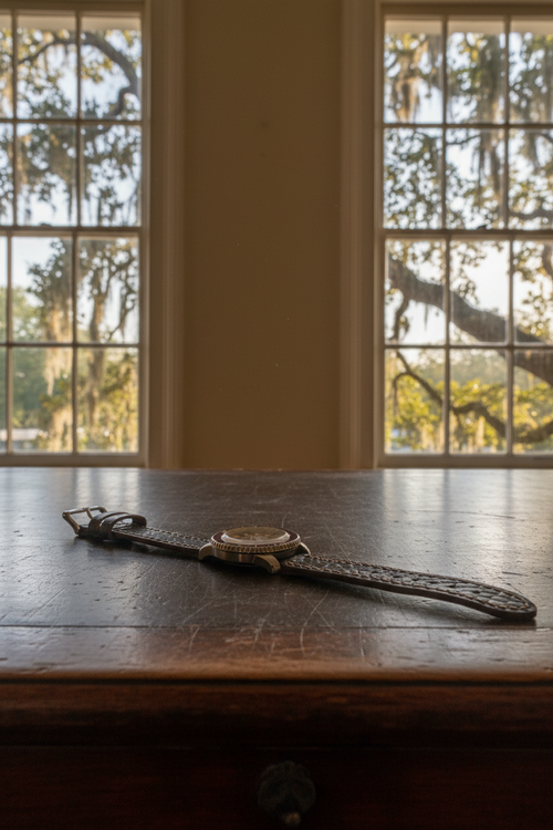 "Marion" Watch Strap | American Alligator | Matte Brown