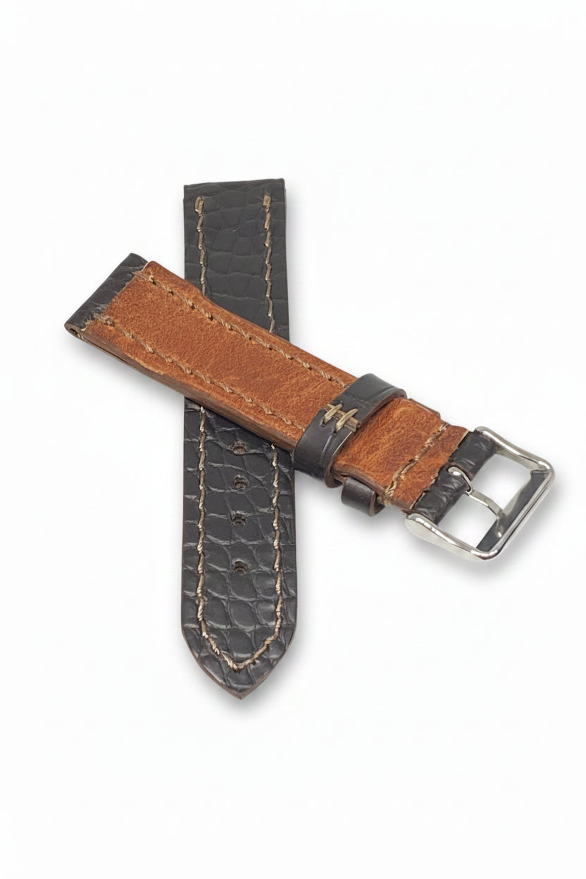 Marion Watch Strap | American Alligator | Matte Brown