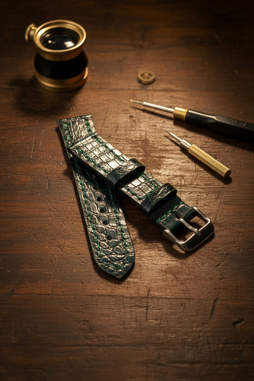 Sumter Watch Strap | American Alligator | Black