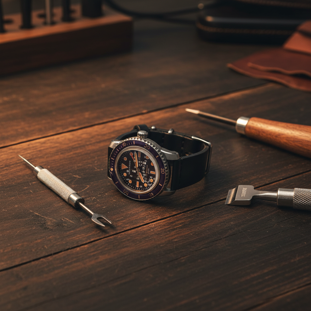 Defcon Artillery Watch Strap | Horween Chromexcel | Black