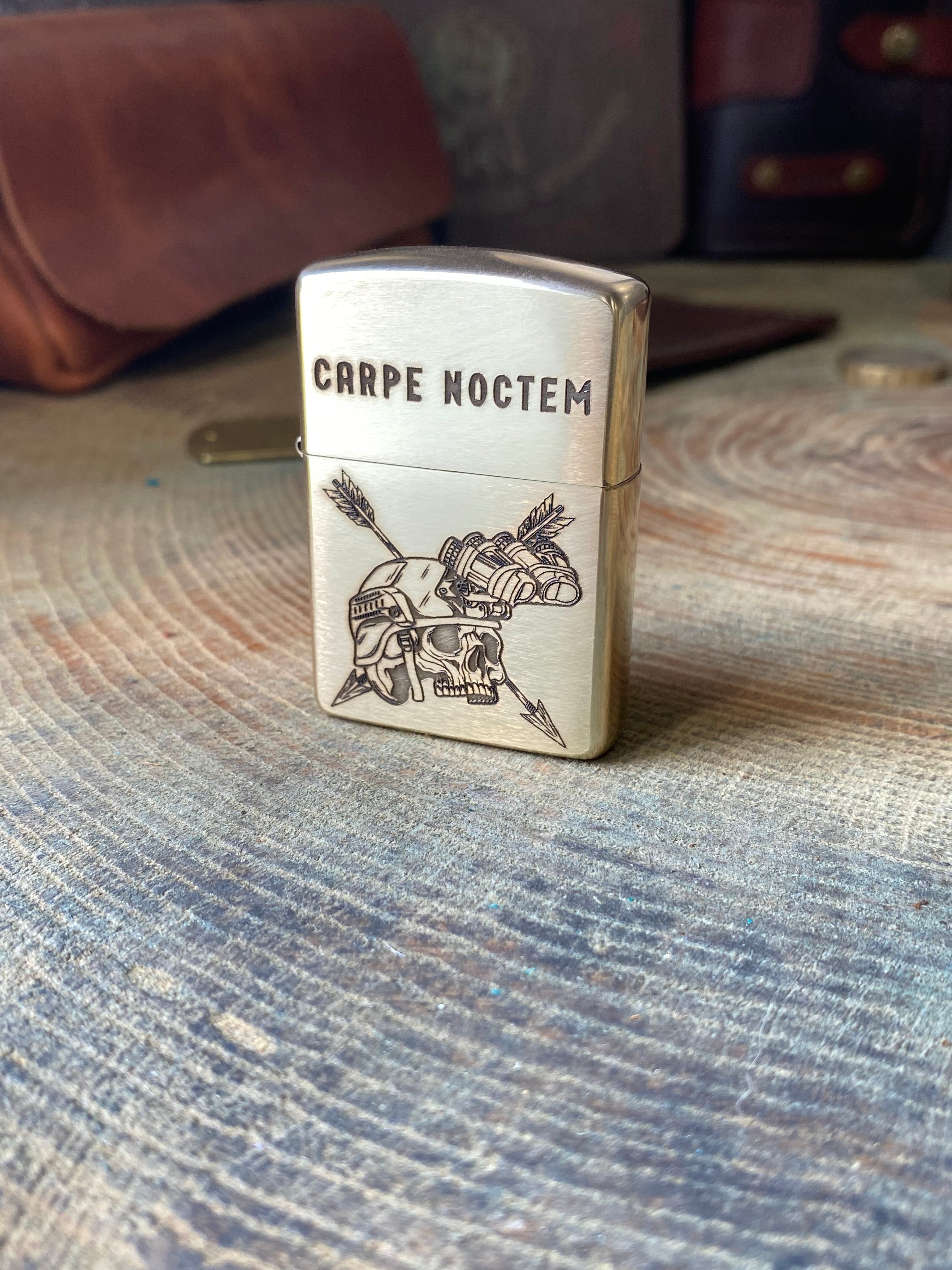 Carpe Noctem | Brass Armor Zippo