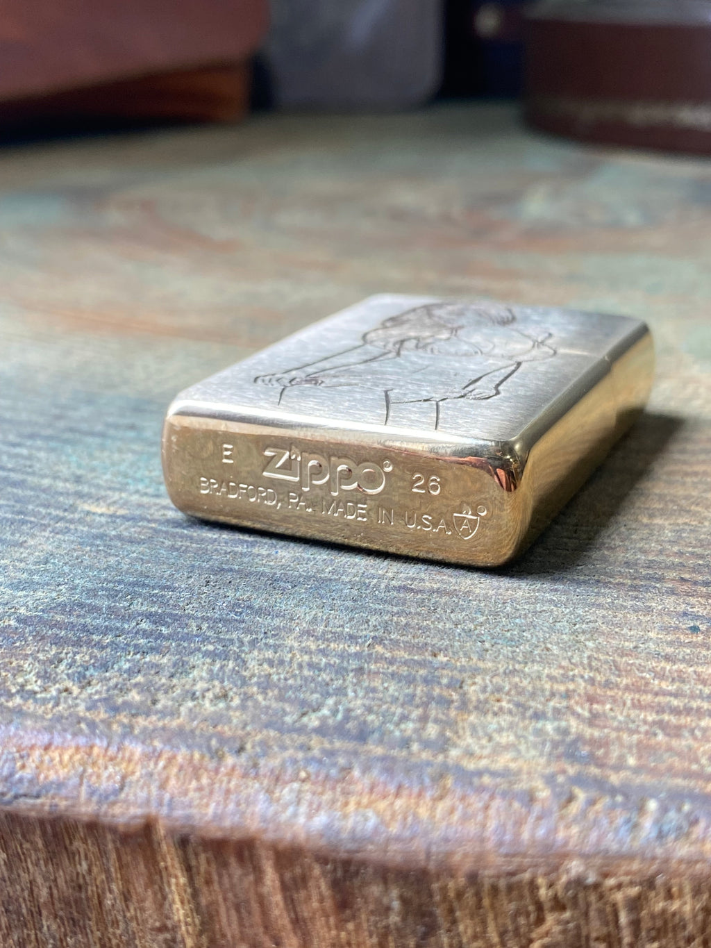 Vintage Pinup Girl | Bikini | Engraved Brass Armor Zippo