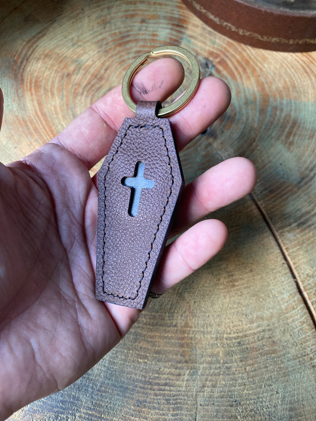 Coffin Keychain | Pebble Grain